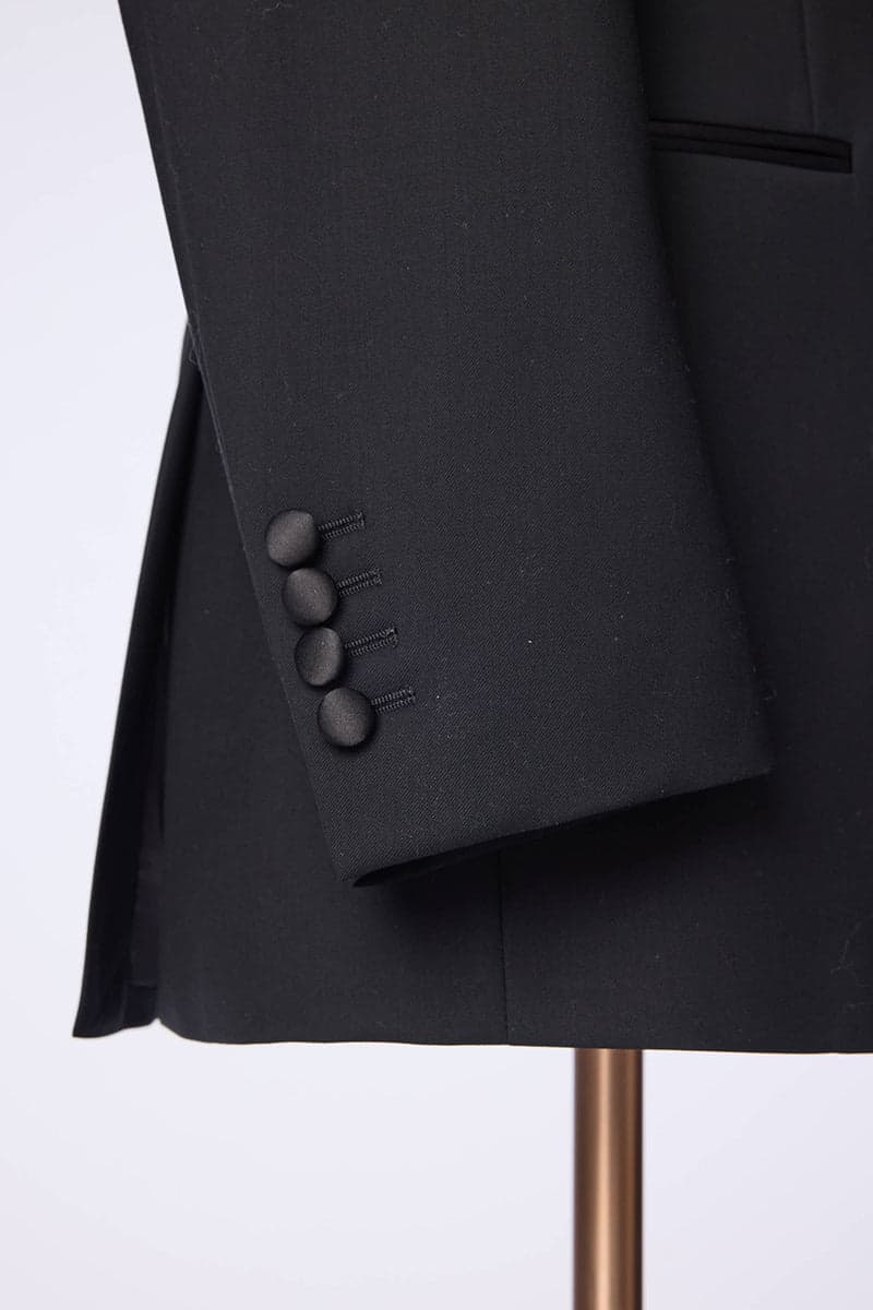 Welt pocket detail · black tuxedo